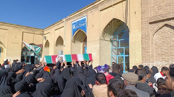مراسم استقبال از پیکر شهید گمنام خوشنام فاطمی در مسجد جامع نیشابور 
