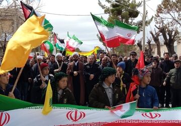 حضور پرشور دهه نودی‌های شهر بهمن آباده در روز قدس