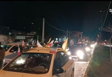 رژه خودرویی شبانه درشهرستان بیجار