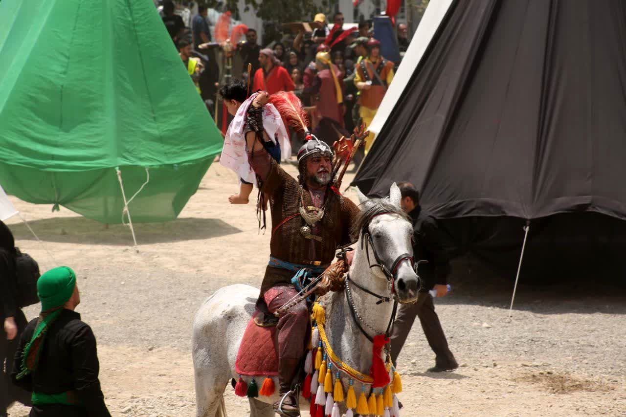 مراسم خیمه سوزی هیات «خیام الحسین» در قم