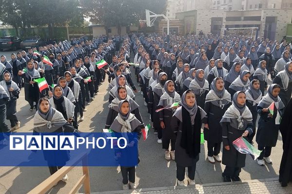 تجمع دانش‌آموزان دبیرستان معرفت در حمایت از جبهه مقاومت و محکومیت شهادت سید حسن نصرالله