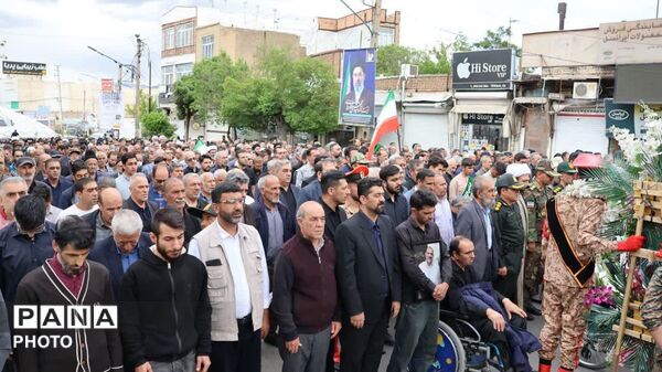 تشییع پیکر جانباز شهید «حاج سیامک حسین پناه اقدم» در مرند 