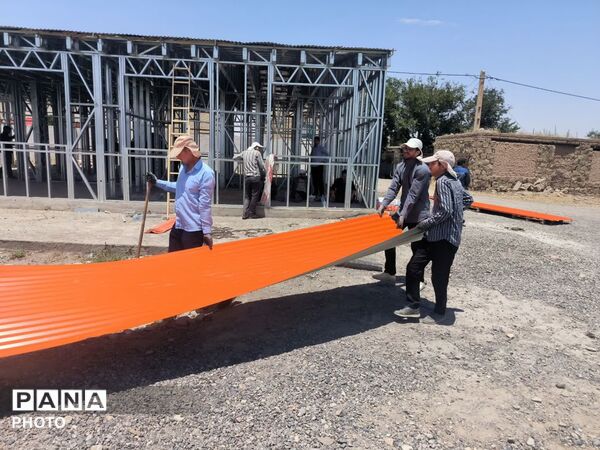 عملیات اجرایی آموزشگاه ۶ کلاسه «شهید دربندی» در روستای قلعه‌ نوِ کلات 