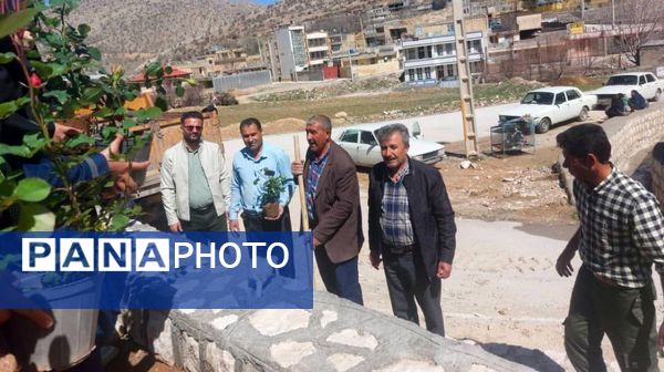 کاشت گل و گیاه در شهر منج، راهی برای احیای زمین