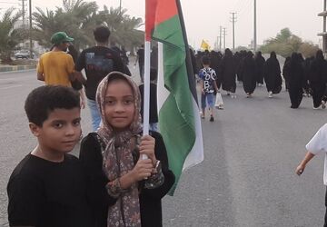 میناب غرق در شور اربعین؛ جاماندگان مسیر عشق را پیمودند