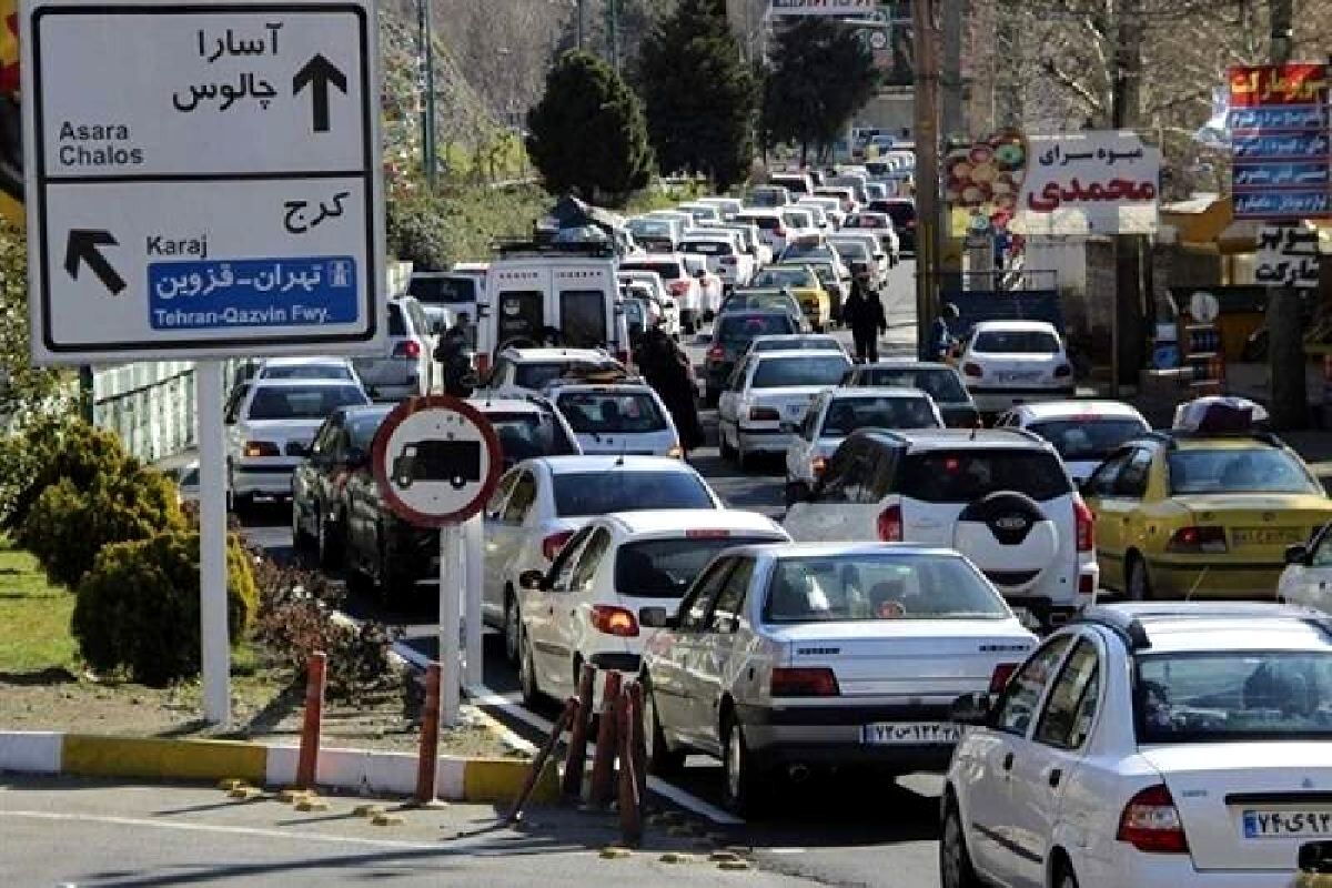ترافیک سنگین در محور چالوس