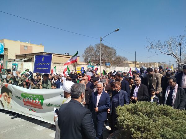 حضور باشکوه مردم، دانش آموزان و فرهنگیان منطقه رضویه در راهپیمایی روز جهانی قدس 