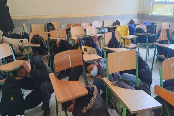بیست‌وششمین مانور سراسری زلزله در مدرسه قائم آل محمد یاسوج