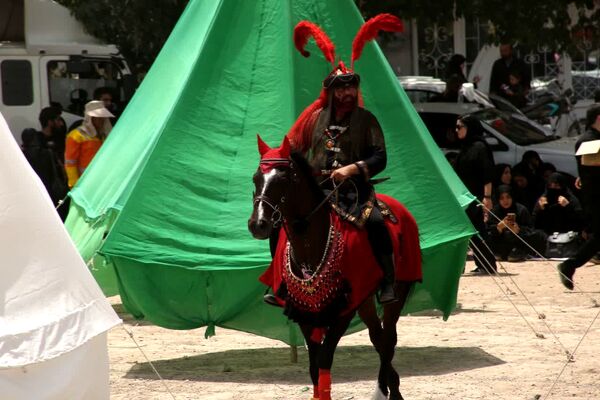 مراسم خیمه سوزی هیات «خیام الحسین» در قم