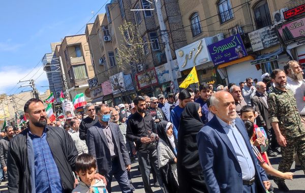 خروش مردم روزه‌دار و انقلابی ملارد در راهپیمایی روز قدس 