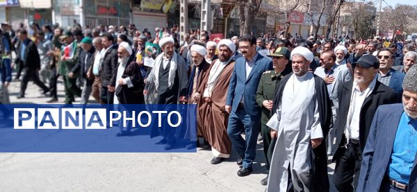 مردم شهرستان چناران با حضور گسترده در راهپیمایی روز قدس