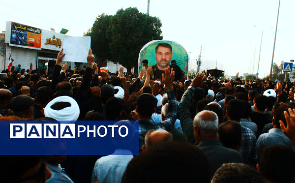 مراسم تشییع پیکر شهید «سعید آذربادگان» در بندرعباس