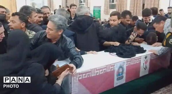 مراسم وداع با شهید علی‌اکبر خوافی در شهرستان میان‌جلگه