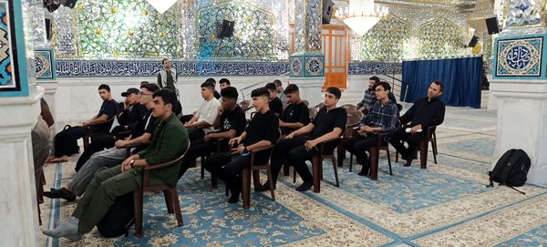 بدرقه دانش‌آموزان اعزامی به پیاده‌روی اربعین 