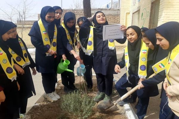 کاشت نهال به مناسبت روز درخت کاری دردبیرستان شهید مجید دهنوی 