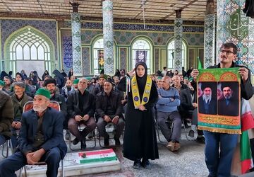 مراسم سوگواری به مناسبت چهلمین روز شهادت قائد امت درگلزار شهدای شهر بار 