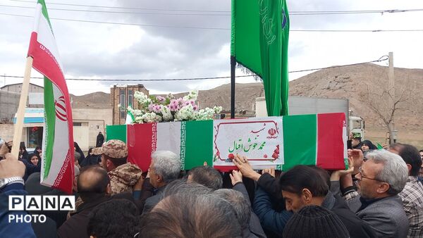تشییع پیکر پاسدار شهید در شهرستان خواجه