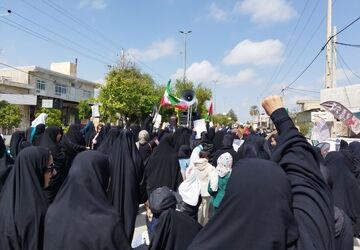 شکوه حضور مردم ولایت‌مدار زاهدشهر در راهپیمایی روز قدس