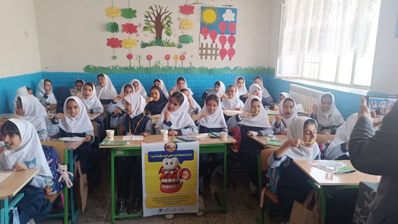 پویش مسواک خشک در مدرسه ضحی ۱ شهرستان شیروان