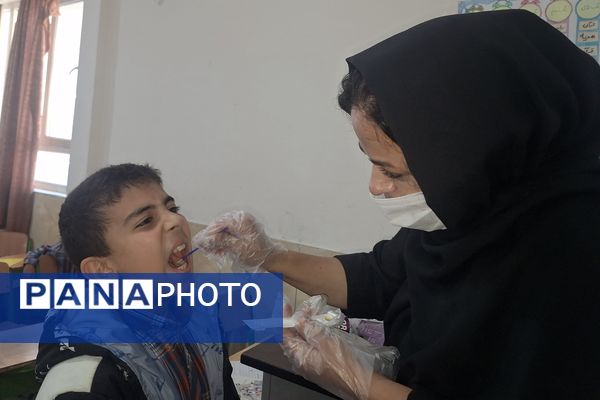 اجرای طرح وارنیش فلوراید در آموزشگاه معارف ۶ شیراز