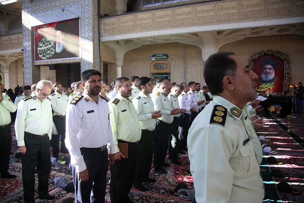آیین گرامیداشت سالروز طوفان الاقصی با حضور کارکنان پلیس در قم