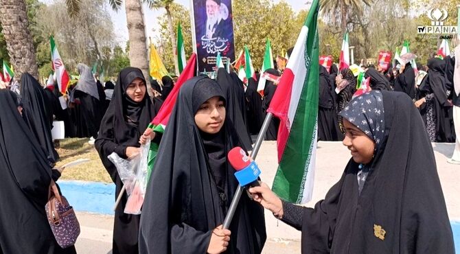 خروش حماسی کودکان بندرعباس در راهپیمایی روز قدس