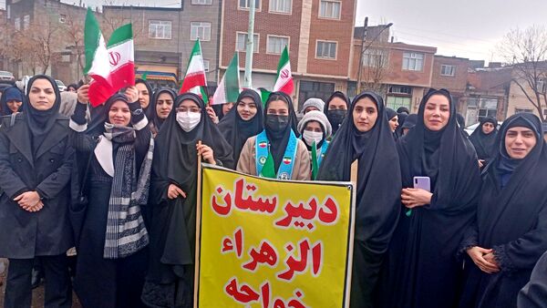 قابی از خواجه در راهپیمایی ۲۲‌بهمن
