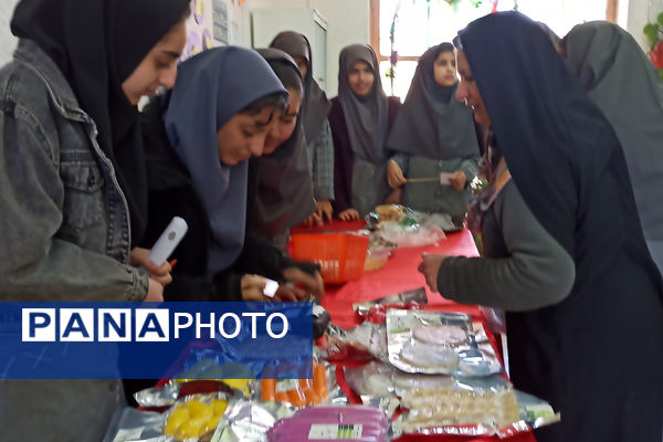 برگزاری نمایشگاه مشاغل خانگی در دبیرستان شاهد ام ابیها، شهرستان آباده