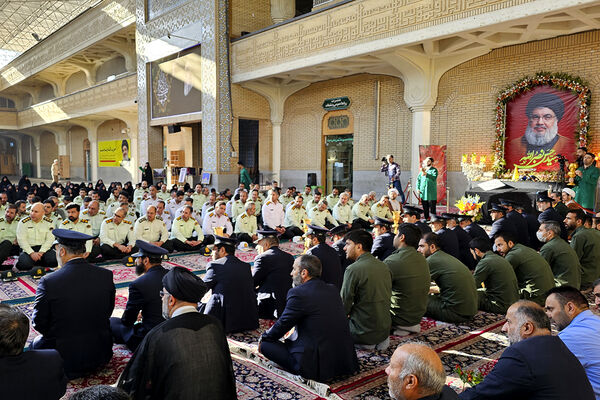 آیین گرامیداشت سالروز طوفان الاقصی با حضور کارکنان پلیس در قم