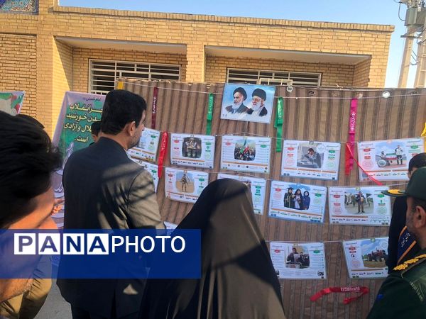 نواخته شدن زنگ گلبانگ انقلاب اسلامی در دبیرستان خوروش2 کارون