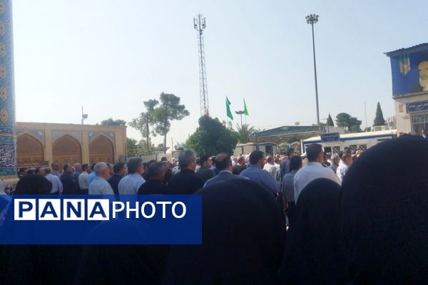 مراسم تشییع پیکر شهید جانباز حاج احمد شیخ حسینی در حرم سید علاءالدین حسین(ع)