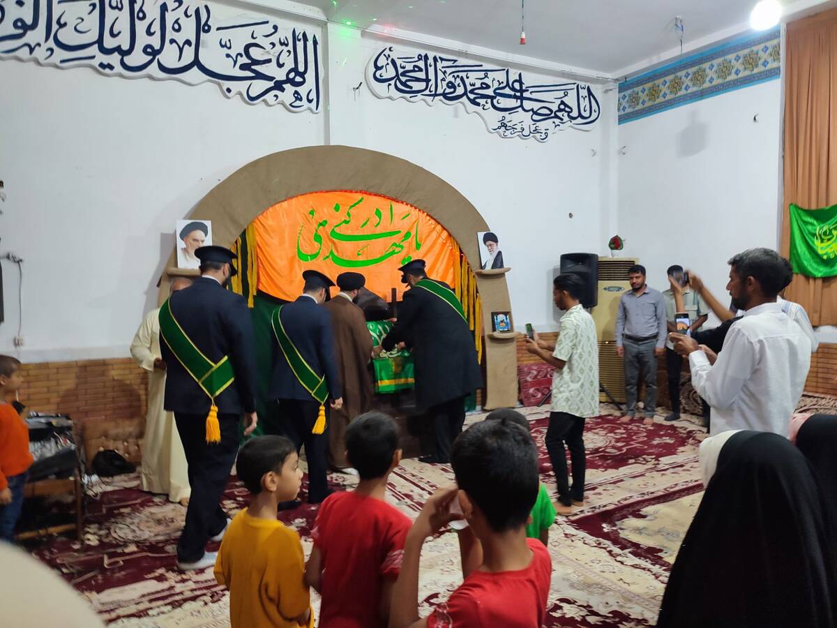 پرچم متبرک حضرت معصومه(س) بوموسی را عطر آگین کرد