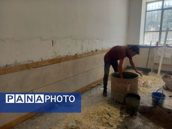 بازسازی و ترمیم دیوارهای فرسوده دبستان شهید نجفی فدافن