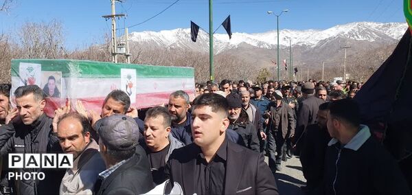 تشییع پیکر شهید سوری و شهیده شاهی با استقبال پرشور مردم