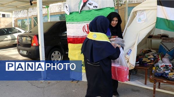 همدلی دانش‌آموزان دبیرستان فرهنگیان ناحیه۷ با دانش‌آموزان غزه
