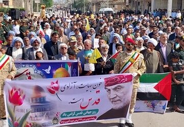 حضور باشکوه مردم‌ حمیدیه در راهپیمایی روز قدس