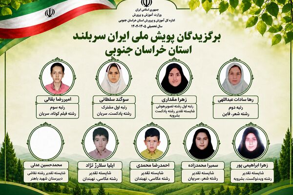 درخشش دانش‌آموزان خراسان جنوبی با کسب ۱۰ افتخار کشوری در پویش ملی «ایران سرسبز»