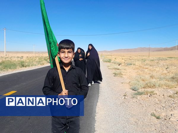 پیاده‌روی زائران جامانده ازحرم رضوی در شهرستان بام و صفی آباد