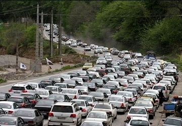 ترافیک سنگین در محور چالوس