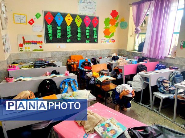 مانور زلزله در دبستان سمیه