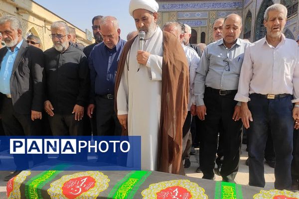 مراسم تشییع پیکر شهید جانباز حاج احمد شیخ حسینی در حرم سید علاءالدین حسین(ع)