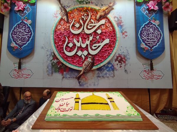 مراسم ولادت حضرت امام حسین (ع) در تکیه حسینی شهرستان کاشمر 