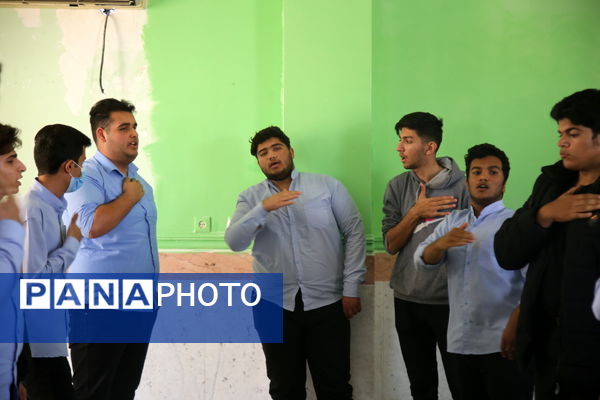 مراسم عزاداری ایام فاطمیه توسط دانش‌آموزان تنگستانی