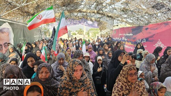 حضور کاروان پرچم آستان امام رضا(ع) در شهر شمیل بندرعباس