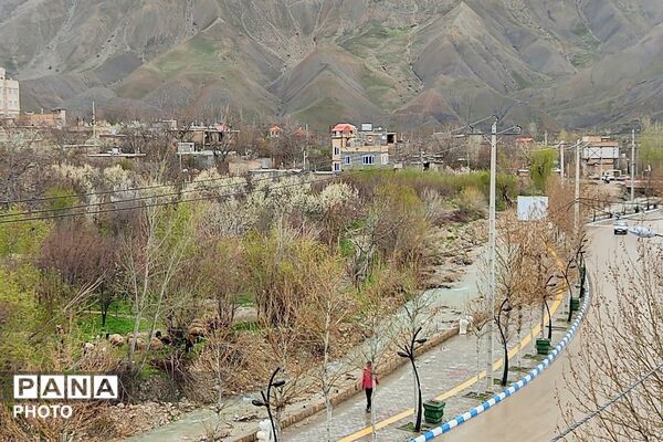 حال هوای شهر بار نیشابور بعد از بارش باران زیبا