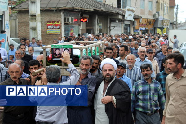 تشییع پیکر مادر شهید حسینعلی جعفری