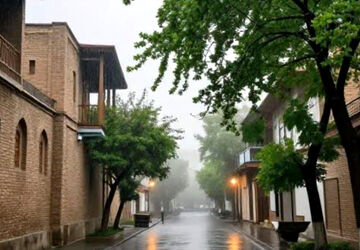 زیبایی و طراوت هوای بارانی در آباده