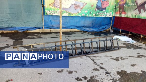 لحظاتی از آماده سازی موکب ها برای مهمانی کیلومتری نیشابور 