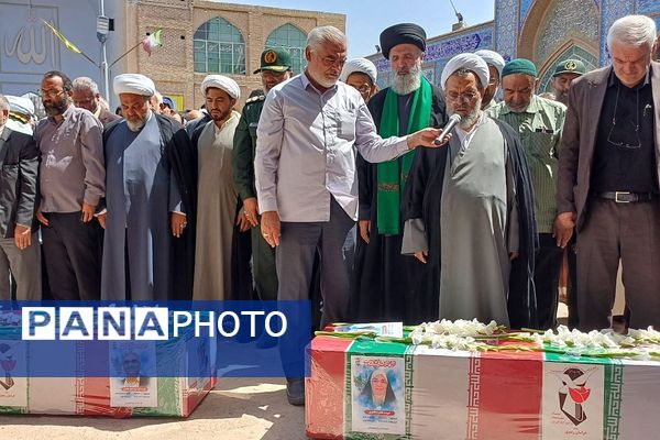 تشییع و وداع با پیکر مطهر زوج شهید سبزواری