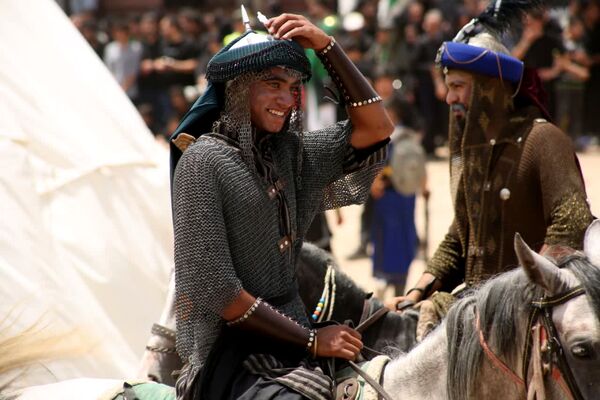 مراسم خیمه سوزی هیات «خیام الحسین» در قم